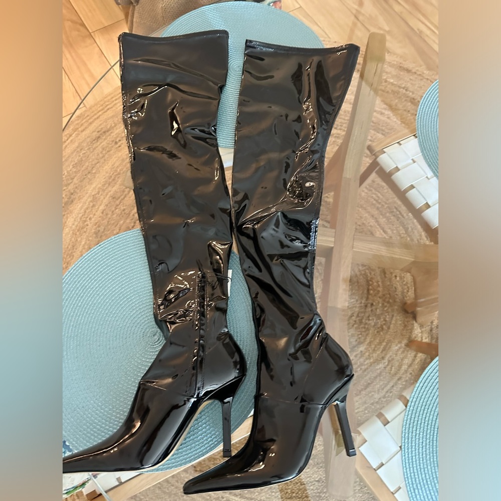 Zara Patent Leather over the knee boot
